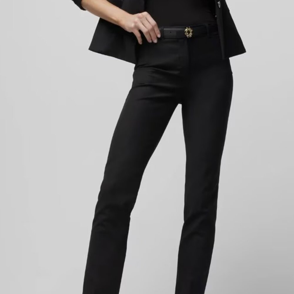 NWT White House Black Market - Elle Slim Trouser Stretch Pants- BLACK- Sz 0